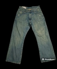 Company 81 Classic Fit 33x29 Mens Blue Jeans Distressed Faded Denim Straight Leg