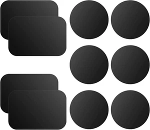 Metallplatte für Handy Magnet Auto Halterung Halter - 10er Pack Schwarz (4 Rechteck, 6 Ro - Bild 1 von 12