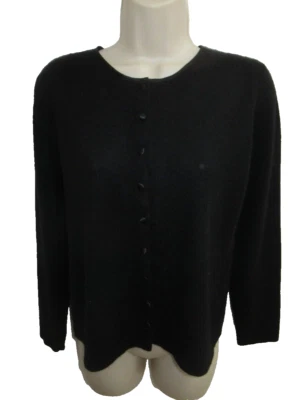 Stephanie Andrews  100% Cashmere Black Crew Neck Cardigan Size S - Image 1 of 4