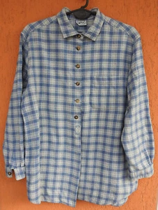 Vintage Gossl Flannel Shirt Womens Large Button Up Check Plaid Long Sleeve EU42 - Picture 1 of 10