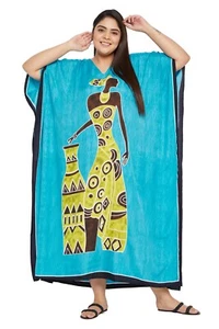 Long Maxi Kaftan Dress Women's V-Neck Plus Size Kimono Gown Boho Caftan Sundress - Picture 1 of 8