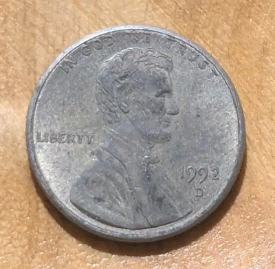 1992-D Lincoln Cent 1c Struck on Unplated Planchet - Image 1 of 3
