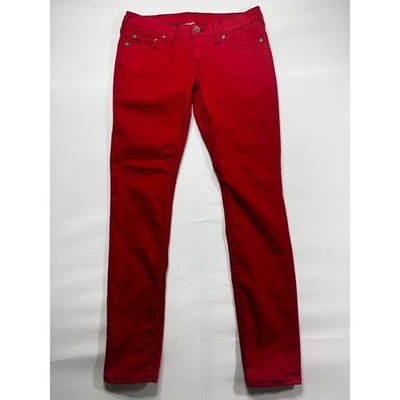 True Religion Women's Velvety Red Skinny 5-Pocket Pants - Size 30 (30x30) - Image 1 of 4