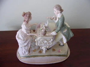Vintage Lenwile Ardalt Porcelain Victorian Music Box/Night Light - Picture 1 of 12