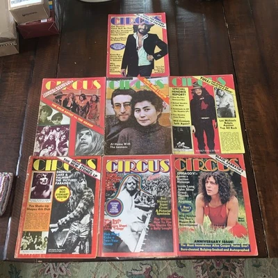 Lot Of 7 Circus Magazines From 1970 & 1972 Good Condition No Posters ZEPPELIN - Image 1 of 4