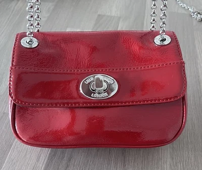 Lulu Guinness Bag Patent Red Shoulder Crossbody Bag With Dust Bag   [35] - Image 1 of 4
