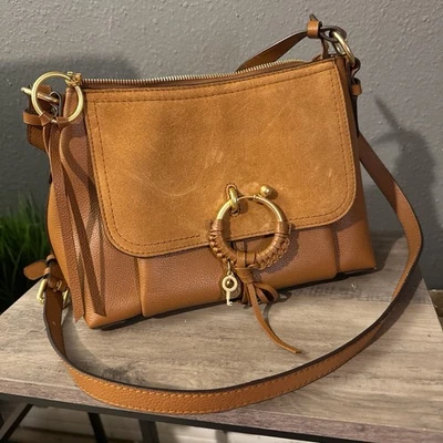 Bolso bidireccional SEE BY CHLOE S923349G-B79 Joan marrón gamuza x cuero 11,8 x 7,8 x 5,1 pulgadas Foto 1 de 4