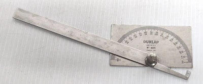 DUNLAP No. 4029 RECTANGULAR HEAD PROTRACTOR - 6" BLADE - STAINLESS STEEL - Image 1 of 3