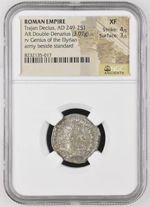 AD 249-251 Roman Empire AD 249-251 AR Double-Denarius Trajan Decius NGC Ancients - Picture 1 of 2
