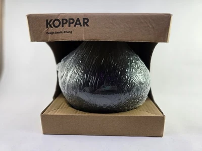 "Lámpara de mesa de vidrio esmerilado IKEA Koppar gris oscuro gota de lluvia 9"" Amelia Chong retirada" Foto 1 de 4