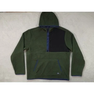 Mountain And Isles Mens Green Hooded Pullover Sweater 1/2 Zip Pockets Size M - Picture 1 of 12