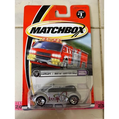 Coche de juguete Matchbox 2000 Concept 1 Beetle convertible plateado Foto 1 de 3