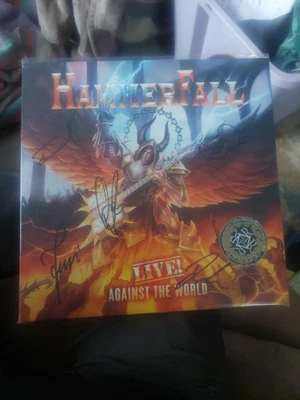 Hammerfall Live Against The World Ink Spot Strictly Ltd. Autographed Vinyl LP - Image 1 of 4