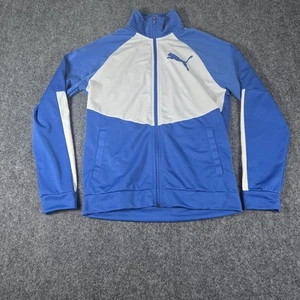 Giacca da pista PUMA uomo a contrasto 2.0 stampa logo a blocchi colore blu taglia small S - Foto 1 di 12