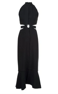 Vestido Proenza Schouler Crepe Bouclé Negro Cuello Halter Midi Kim Kardashian Talla 4 uk8 Foto 1 de 4