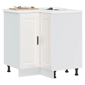 High Gloss White Engineered Wood Kitchen Corner Base Cabinet 75.5x75.5x81.5cm - Picture 1 of 5