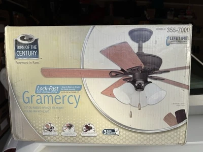 The Home Decorators Collection Gramercy 52” Bronze Ceiling Fan With Light NIB - Image 1 of 4
