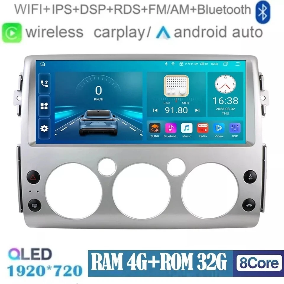 Android 13 Carplay Car Radio GPS 12.3" For Toyota FJ CRUISER 2006-21 DSP Stereo - Image 1 of 4