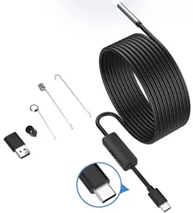 Boroscopio endoscopio impermeabile 2M 6 LED USB videocamera serpente 5 mm PC & Android - Foto 1 di 11