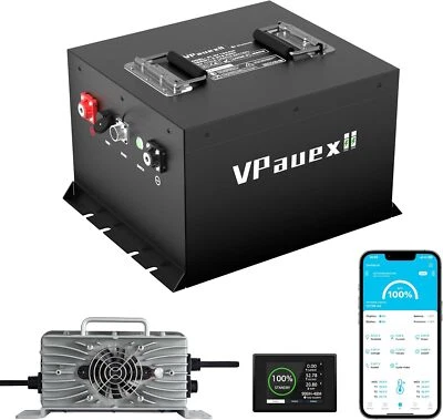 48V 105Ah мини литиевый гольф-кар аккумулятор, мобильное приложение, сенсорный монитор 22A зарядное устройство - Изображение 1 из 4