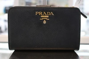 PRADA Small Saffiano Leather Wallet Black - Picture 1 of 17