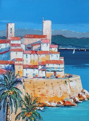 ANTIBES LES REMPARTS! PAR LIISA.J. CORBIERE PEINTRE TOP ARTISTE CONTEMPORAINE - Photo 1/4