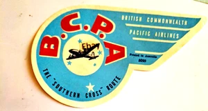 BCPA Baggage Label Original 1940's-50's 5in x 3in - Picture 1 of 1