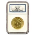 1861-S $20 Liberty Gold Double Eagle MS-61 NGC (SS Republic)