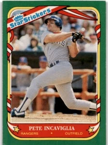 PETE INCAVIGLIA 1987 Fleer Star Stickers #66 Texas Rangers - Picture 1 of 2