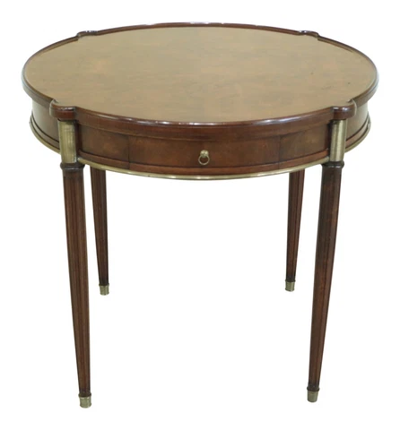 F48832EC: MASION JANSEN STYLE French Louis XVI Round Walnut Occasional Table Cover