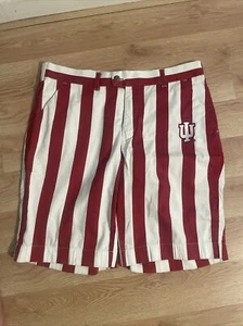 Loudmouth Men Shorts 34 Red Striped Cotton Blend Golf - Picture 1 of 6