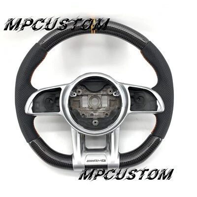 Carbon Fiber Steering Wheel fit For Mercedes Benz AMG GLE C63 E300 A S E Class - Image 1 of 4