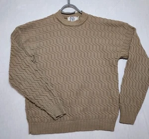 Sears Rehbock Vintage Herren Pullover Gr. L Zopfmuster Opa Core Dad Y2K hellbraun - Bild 1 von 12
