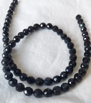 Piedra preciosa natural azul ojo de tigre facetado redondo cuentas sueltas 15,5" hebra 6 mm Foto 1 de 3