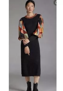 Abito trapuntato Anthropologie Bl^nk Bl-nk nero - S maniche a sbuffo - Foto 1 di 10