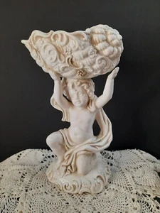 INARCO E-3200 Vintage Chrub Shell Planter/ Jewelry Holder 8.5"H x 5.5"W - Picture 1 of 12