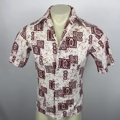 Camisa Andrade De Colección Años 60 70 Fiesta Hawaiana Para Hombres Algodón Honolulu Aloha EE. UU. Pequeña Foto 1 de 4