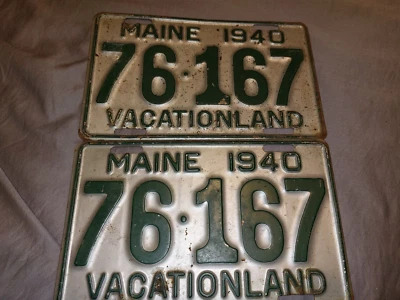 2 1940 Maine license plate Cool number three 76-167  Plates - Image 1 of 4