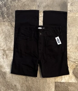 NWT Old Navy Black Jeans Youth Sz 12 Straight Adjustable Waist unisex 2042 - Picture 1 of 6