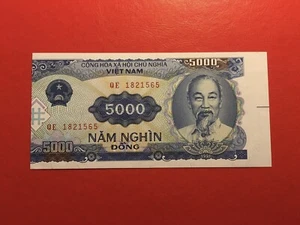 Vietnam 5000 Dong 1991 Pick 108a UNC Miscut Error - Very Rare - Picture 1 of 2