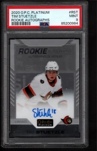 TIM STUTZLE 2020-21 O-Pee-Chee Platinum ROOKIE AUTO Signature PSA 9 Mint OPC RC - Picture 1 of 2
