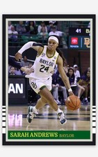 Sarah Andrews NMT Custom Art Basketball Card! Baylor ! WNCAA Basketball!