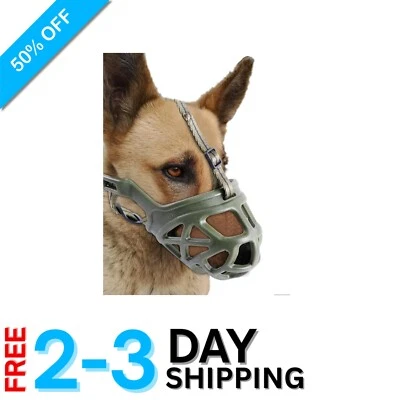 Humane X-Large Dog Muzzle: Soft Rubber with Adjustable Fit & Treat Access - Image 1 of 4