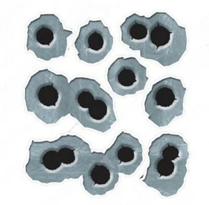FAKE BULLET HOLES STICKER - LOOKS REAL - NEW decal - A1 - Picture 1 of 1