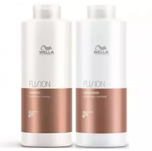 Wella Professional Fusion Intense Repair 1lt Duo Pack Shampoo Conditioner - Picture 1 of 1