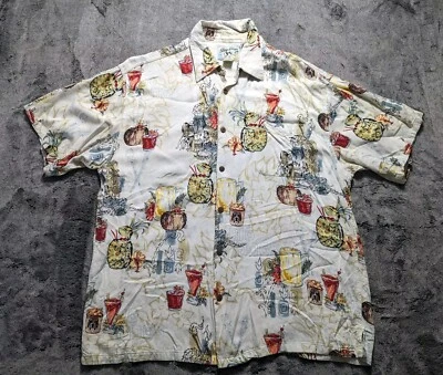 Vintage Big Dogs Short Sleeve Button Up Shirt Men's Size Large Made In USA Foto 1 de 4