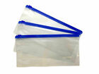 Back To School 3 x Zippy Bag/Wallet Document Clear Plastic Storage A5