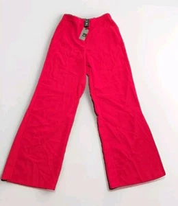 Mossimo Women's Red Palazzo High Rise Wide Leg Casual Slit On Side Pants Size XS - Picture 1 of 12