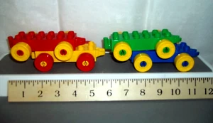 Lot of 4 Lego Duplo Train Car Base 2x6 Red Yellow Green Blue Replacement Pieces - Picture 1 of 3
