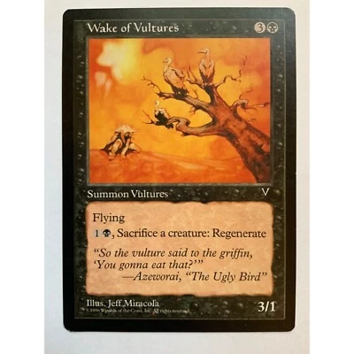 MTG Magic The Gathering Wake Of Vultures Deckmaster MTG Card Black Visions - Image 1 of 2